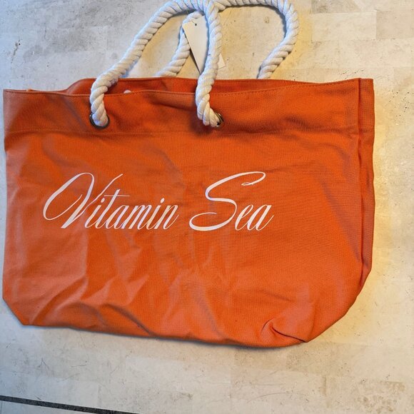 Trina Turk  Vitamin Sea Orange Beach Bag Tote - Picture 9 of 11